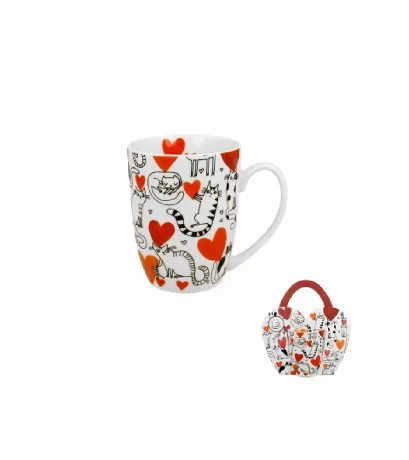 BÖGRE PORC. 360ML 'CAT'S WORLD' HEARTS