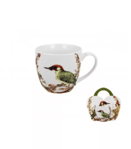 BÖGRE PORCELÁN 460ML PAINTED WOODPECKER