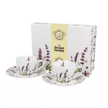 MOKKÁS KÉSZLET PORCELÁN 90ML LEVENDULÁS