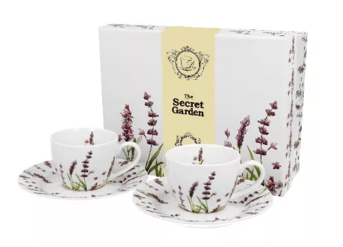 MOKKÁS KÉSZLET PORCELÁN 90ML LEVENDULÁS