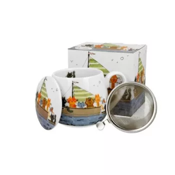 BÖGRE SZŰRŐS HORDÓ PORCELÁN 430ML 'CATS CREW'