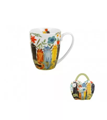 BÖGRE PORCELÁN  350ML 'GARDEN FELINES'