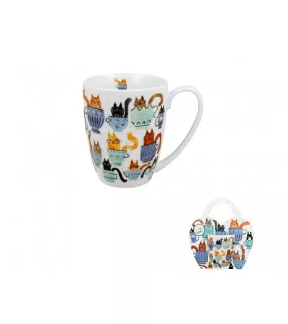 BÖGRE PORCELÁN 350ML 'TEACUP CATS'