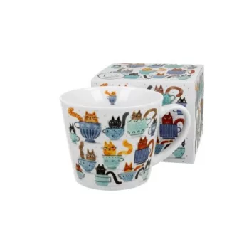 BÖGRE PORCELÁN 610ML 'TEACUP CATS'