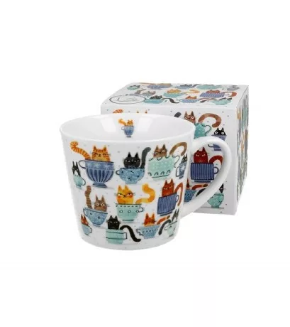 BÖGRE PORCELÁN 610ML 'TEACUP CATS'