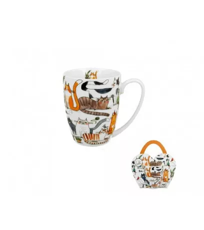 BÖGRE PORCELÁN 350ML 'LAZY CATS'