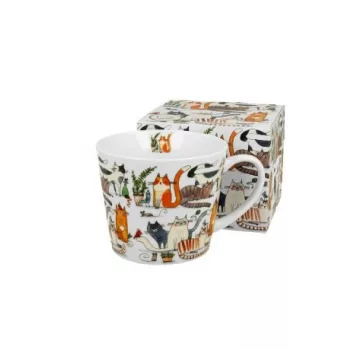 BÖGRE PORCELÁN 610ML 'LAZY CATS'