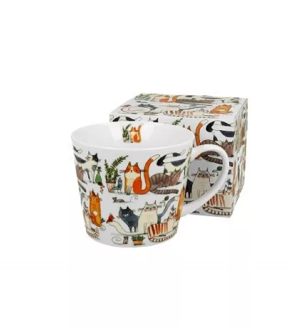 BÖGRE PORCELÁN 610ML 'LAZY CATS'