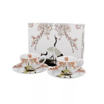 BÖGRE+ALJ 2SZ. PORCELÁN 90ML SAKURA & CRANES