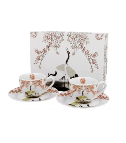 BÖGRE+ALJ 2SZ. PORCELÁN 90ML SAKURA & CRANES