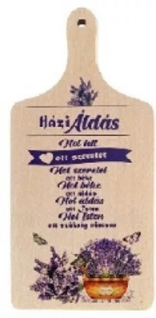 DEKOR VÁGÓDESZKA LEVENDULÁS 16X35CM "HÁZI ÁLDÁS"