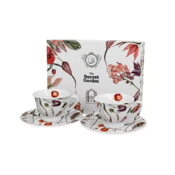   KÁVÉSKÉSZLET 2 SZEMÉLYES CSÉSZE+ALJ 100ML VIRÁG - MEADOW