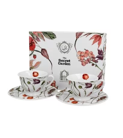 KÁVÉSKÉSZLET 2 SZEMÉLYES CSÉSZE+ALJ 100ML VIRÁG - MEADOW