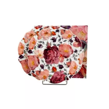 DESSZERT TÁNYÉR SZETT 2DB-OS 19CM VIRÁG - RÓZSA