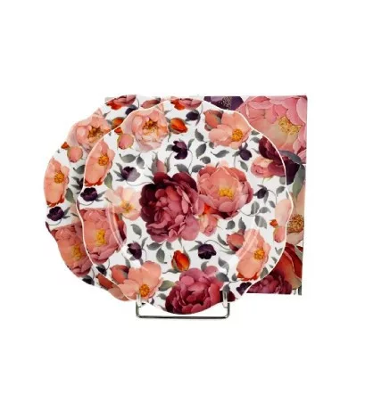 DESSZERT TÁNYÉR SZETT 2DB-OS 19CM VIRÁG - RÓZSA