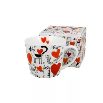 BÖGRE PORCELÁN 600ML MACSKÁS - SZÍV