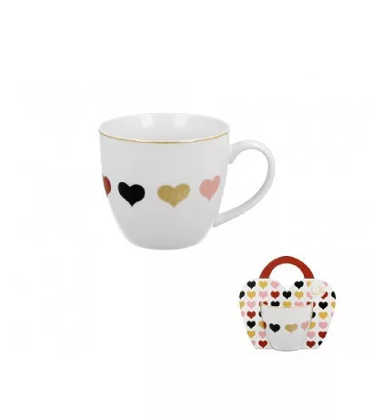 BÖGRE PORCELÁN 360ML 4 SZÍNŰ SZÍV