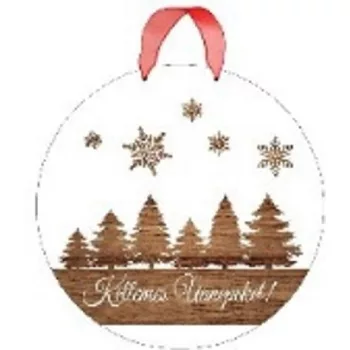 TÁBLA FA KEREK - KELLEMES UNNEPEKET 25CM