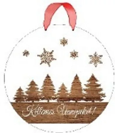 TÁBLA FA KEREK - KELLEMES UNNEPEKET 25CM