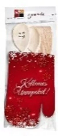 EVŐESZKÖZKÉSZLET DÍSZES KESZTYŰVEL - KARÁCSONYI MINTA - KELLEMES UNNEPEKET 20X40