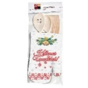   EVŐESZKÖZKÉSZLET DÍSZES KESZTYŰVEL - KARÁCSONYI MINTA - KELLEMES UNNEPEKET 20X40