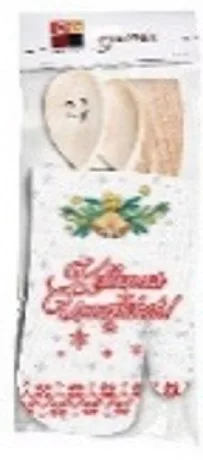 EVŐESZKÖZKÉSZLET DÍSZES KESZTYŰVEL - KARÁCSONYI MINTA - KELLEMES UNNEPEKET 20X40