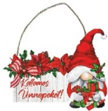 FÜGGŐ DEKORÁCIÓ - KELLEMES UNNEPEKET - 21,5X17CM