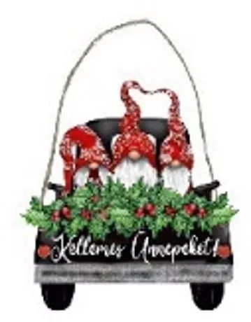 FÜGGŐ DEKORÁCIÓ - KELLEMES UNNEPEKET - 21X23CM