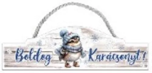 TÁBLA FA - 35X10CM - BOLDOG KARACSONYT