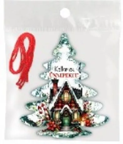 FA KARÁCSONYFA DÍSZ - 3DB - 9X11CM - KELLEMES UNNEPEKET