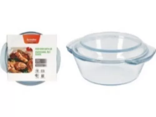 HŐÁLLÓ SÜTŐTÁL FEDŐVEL ÜVEG 1L 20,5X18X8,5CM