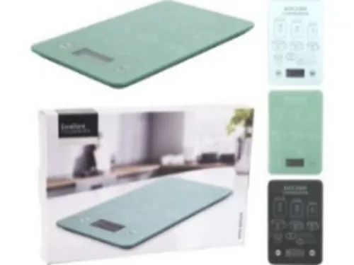 MÉRLEG KONYHAI ÜVEG 21,5X15CM MAX. 5KG 4F. SZÍN