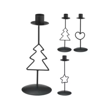 MÉCSESTARTÓ FÉM 8X8X21CM FEKETE