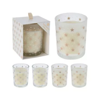 GYERTYA ÜVEGBEN 8X10CM 4F.