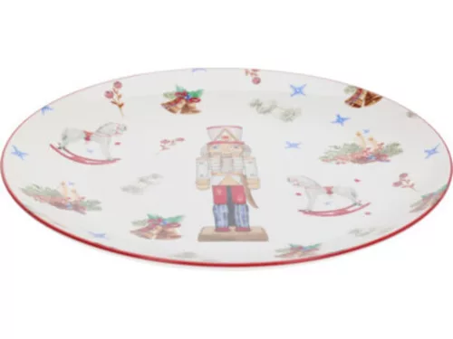 PORCELÁN TÁNYÉR, 268X26MM, 750 GRAMM. DIÓTÖRŐ MINTÁVAL