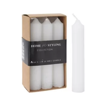   ÉTKEZŐ GYERTYÁK, 21X120MM, 35 GR., 6 GYERTYA KÉSZLET, NYITOTT ABLAKOS DOBOZBAN,