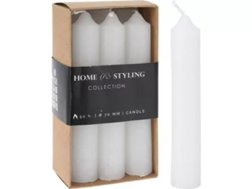 ÉTKEZŐ GYERTYÁK, 21X120MM, 35 GR., 6 GYERTYA KÉSZLET, NYITOTT ABLAKOS DOBOZBAN,