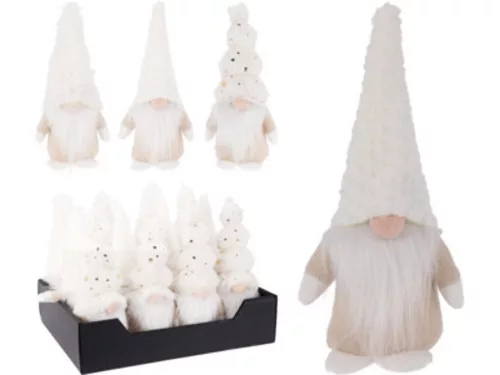 TÖRPE MAGAS KALAPPAL ÉS HABSZÍNŰ TESTTEL, KRÉM SZÍNŰ, 8X8X22CM, 25 GRAMM, POLIÉS