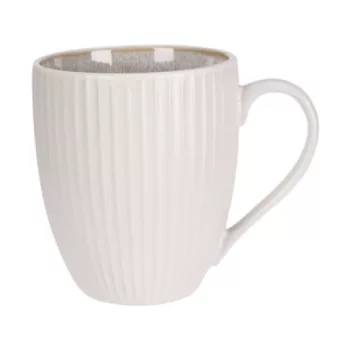 BÖGRE FEHÉR CSÍKOS STONEWARE 400ML