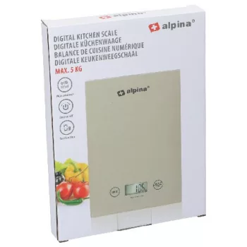 KONYHAI MÉRLEG 5KG 22X15,5X1,8CM SZÜRKE ALPINA