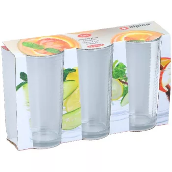 ÜVEGPOHÁR 300ML 3DB D6,5 X13,5CM ALPINA