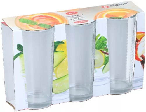 ÜVEGPOHÁR 300ML 3DB D6,5 X13,5CM ALPINA