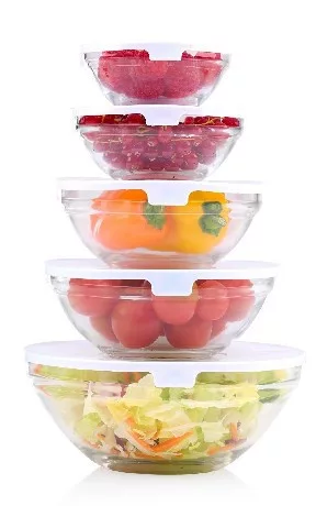 ÜVEGTÁL SZETT 10DB TETŐVEL 130/220/330/450/900ML 1.035KG ALPINA
