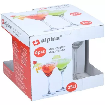 POHÁR MARGARITA 250ML 4DB D10,5xh17,7cm 600GR ÜVEG ALPINA