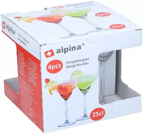 POHÁR MARGARITA 250ML 4DB D10,5xh17,7cm 600GR ÜVEG ALPINA