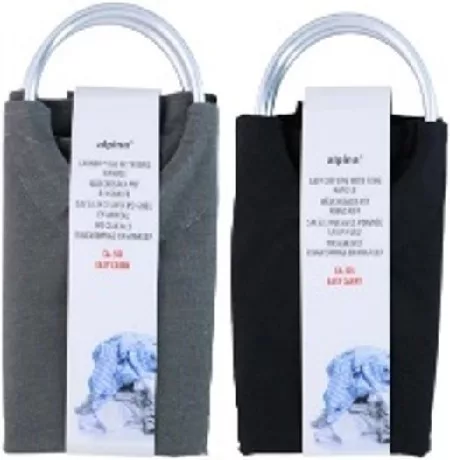 SZENNYESTARTÓ KOSÁR, FEKETE/SZÜRKE, 63X37X56 CM  POLIÉSZTER/ALUMÍNIUM