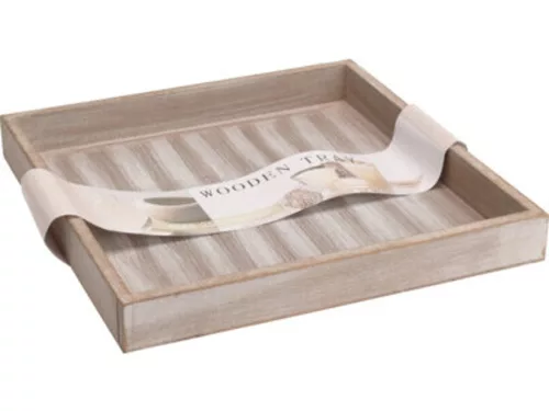 TÁLCA FA 25X25X3CM SZÜRKÉS