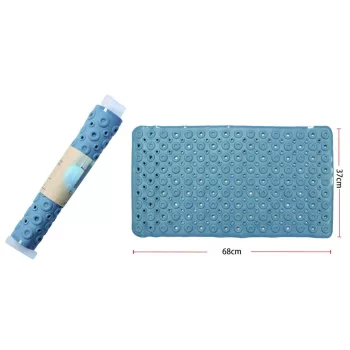 SZŐNYEG PVC FÜRDŐSZOBAI CSÚSZÁSGÁTLÓS 68X37CM KÉK