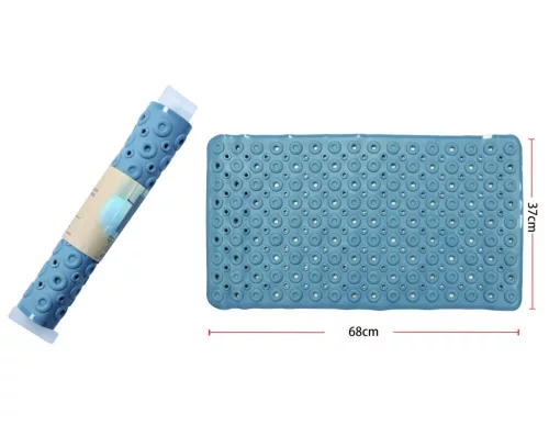 SZŐNYEG PVC FÜRDŐSZOBAI CSÚSZÁSGÁTLÓS 68X37CM KÉK