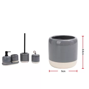 BÖGRE KER. FÜRDŐSZOBAI 9X8,8CM SZÜRKE